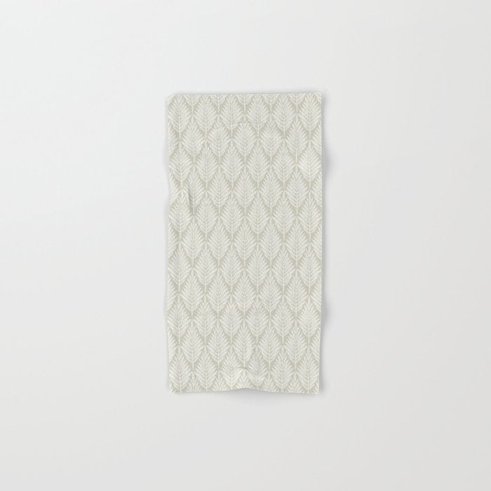 Linocut Palm Leaves . Neutral Bath Towel Gallery Image 1