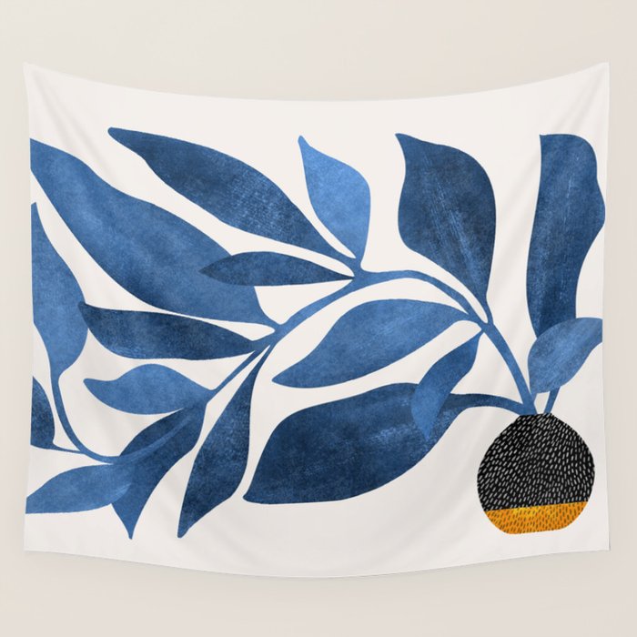 Indigo Ivy Houseplant Painting Wall Tapestry Gallery Image 4