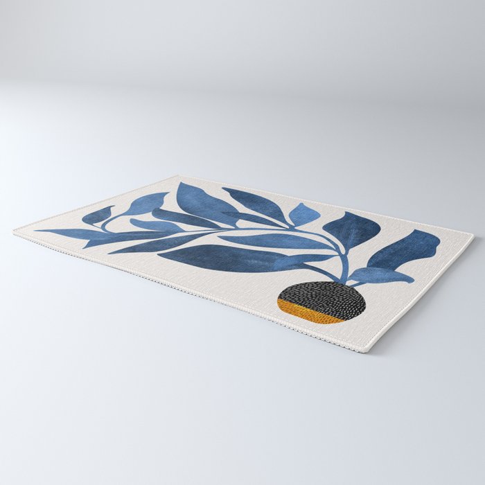 Indigo Ivy Houseplant Painting Rug Gallery Image 3