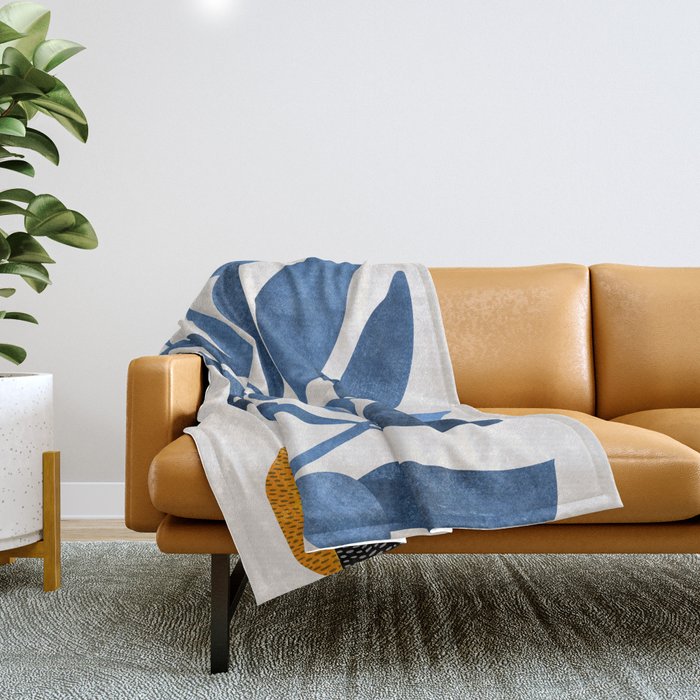 Indigo Ivy Houseplant Painting Throw Blanket Gallery Image 1