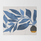Indigo Ivy Houseplant Painting Throw Blanket Gallery Image 2