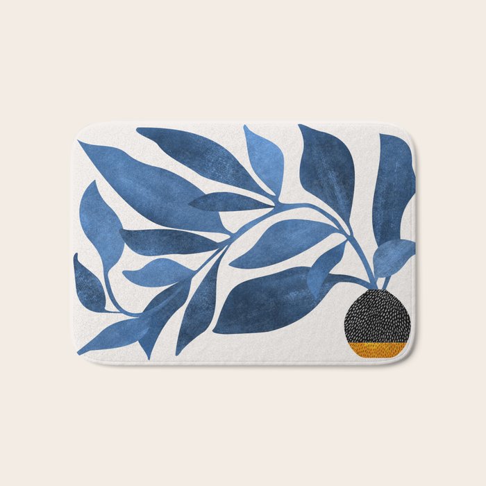 Indigo Ivy Houseplant Painting Bath Mat Gallery Image 1