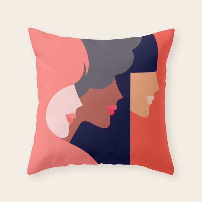Together, we can  #girlpower Throw Pillow Gallery Image 6