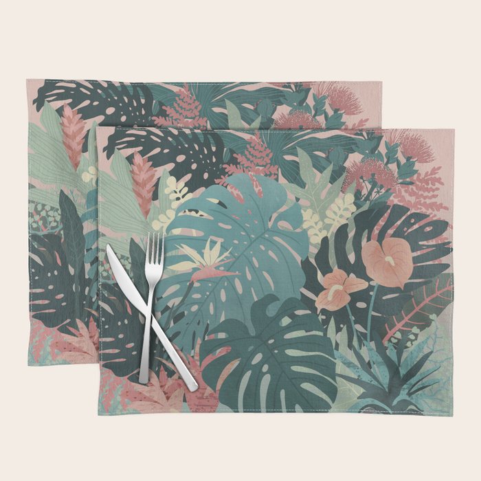 Tropical Tendencies on Peach and Green Placemat Gallery Image 1