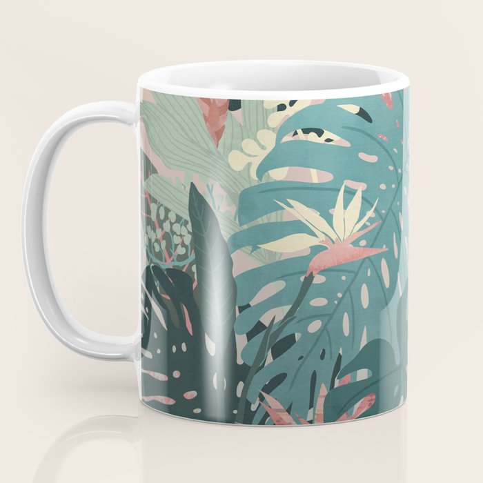 Tropical Tendencies on Peach and Green Coffee Mug Gallery Image 3