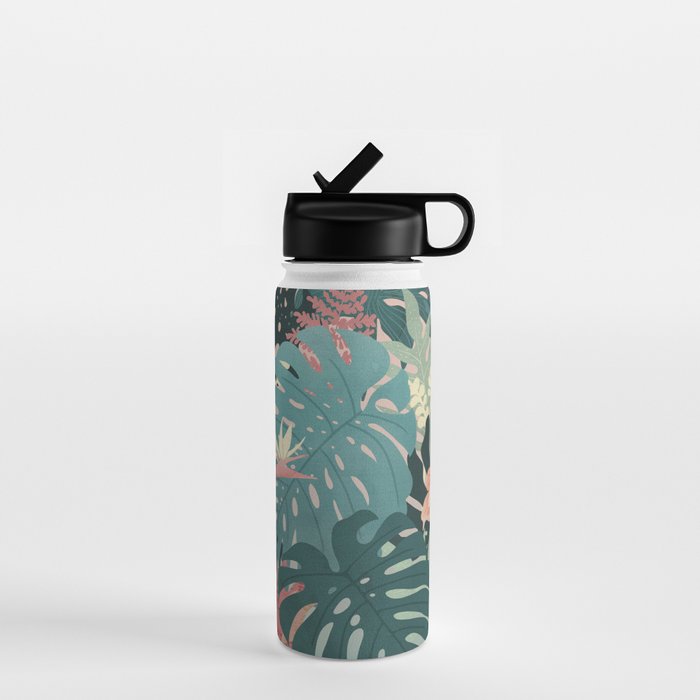 Tropical Tendencies on Peach and Green Water Bottle Gallery Image 1