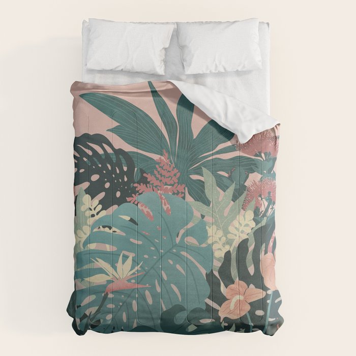 Tropical Tendencies on Peach and Green Comforter Gallery Image 6
