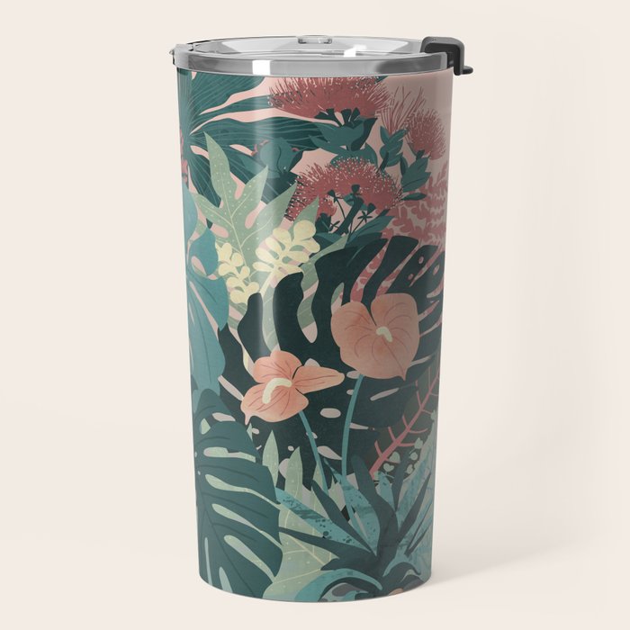 Tropical Tendencies on Peach and Green Travel Mug Gallery Image 2