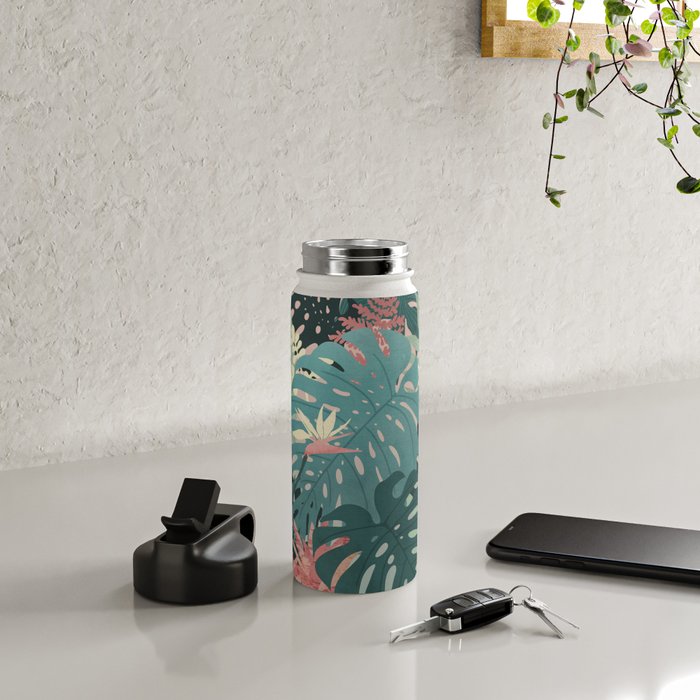 Tropical Tendencies on Peach and Green Water Bottle Gallery Image 4