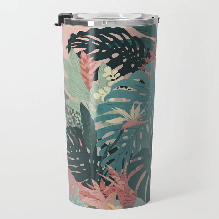 Tropical Tendencies on Peach and Green Travel Mug Gallery Image 3