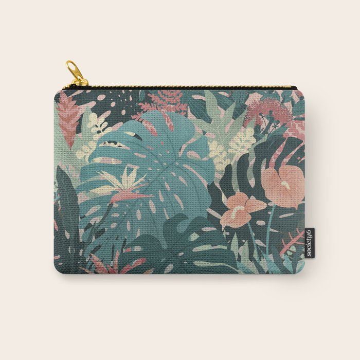 Tropical Tendencies on Peach and Green Carry All Pouch Gallery Image 1