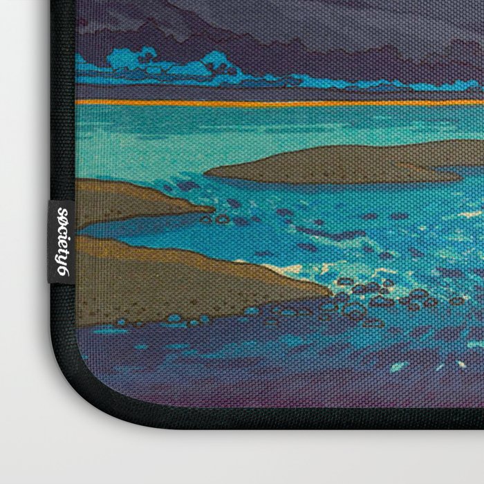 Tsuchiya Koitsu Tokaido Fujikawa Japanese Woodblock Print Sunset Colorful Hues Mountain Landscape Laptop Sleeve Gallery Image 3