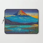 Tsuchiya Koitsu Tokaido Fujikawa Japanese Woodblock Print Sunset Colorful Hues Mountain Landscape Laptop Sleeve Gallery Image 1