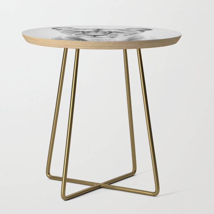 Lioness - Black & White Side Table Gallery Image 1