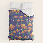Orange Flowers on Indigo Comforter Gallery Image 6