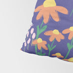 Orange Flowers on Indigo Pillow Sham Gallery Image 4