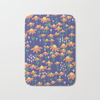 Orange Flowers on Indigo Bath Mat Gallery Image 1
