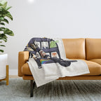 the rainbow bus Throw Blanket Gallery Image 1