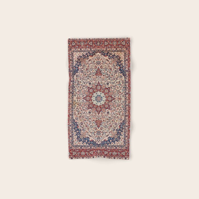 Esfahan Central Persian Antique Rug Print Bath Towel Gallery Image 1