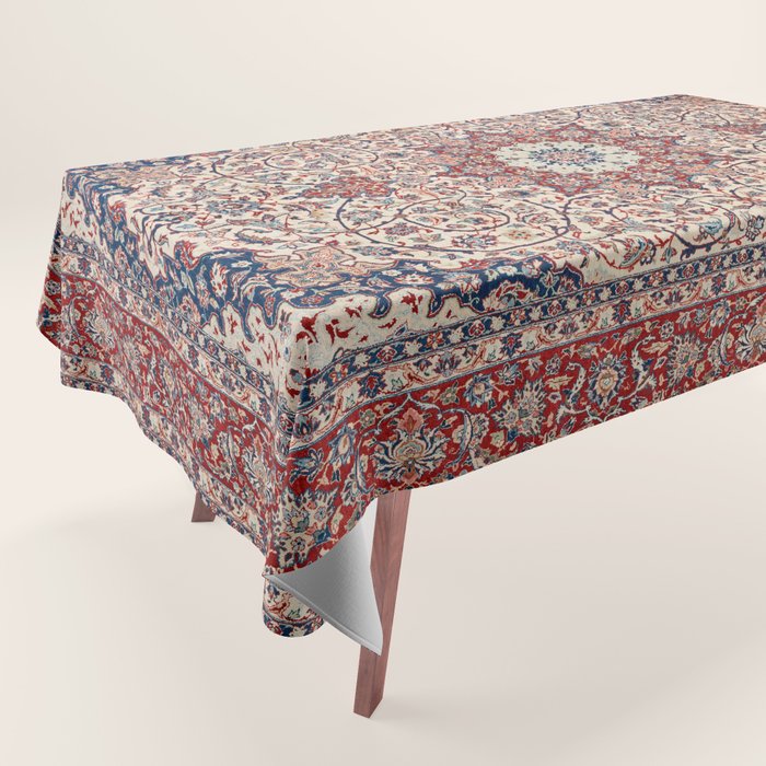 Esfahan Central Persian Antique Rug Print Tablecloth Gallery Image 1