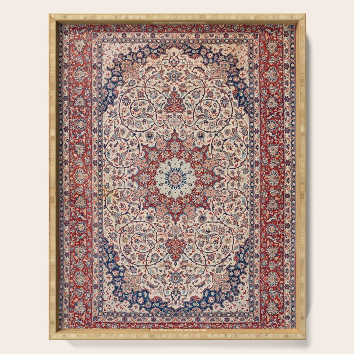 Esfahan Central Persian Antique Rug Print Serving Tray Gallery Image 1