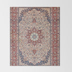 Esfahan Central Persian Antique Rug Print Throw Blanket Gallery Image 2