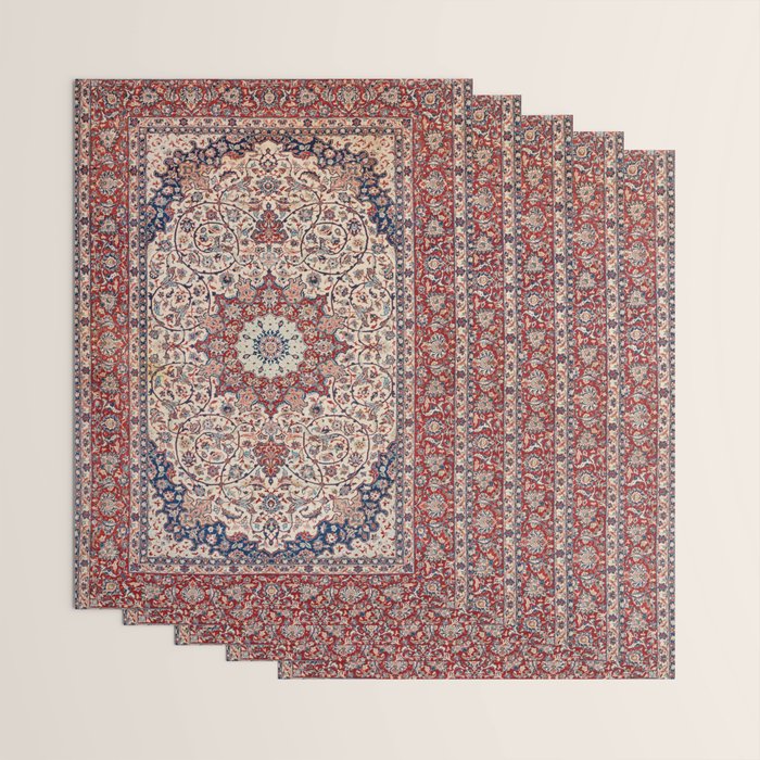 Esfahan Central Persian Antique Rug Print Wrapping Paper Gallery Image 3