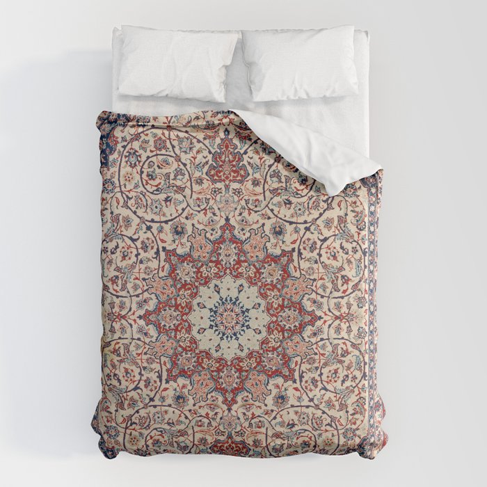 Esfahan Central Persian Antique Rug Print Duvet Cover Gallery Image 6