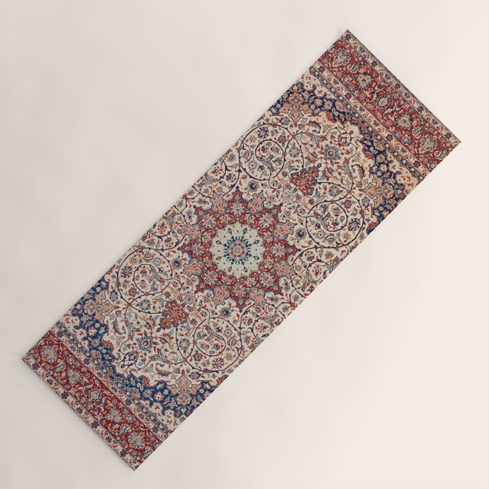 Esfahan Central Persian Antique Rug Print Yoga Mat Gallery Image 1