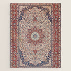 Esfahan Central Persian Antique Rug Print Jigsaw Puzzle Gallery Image 1
