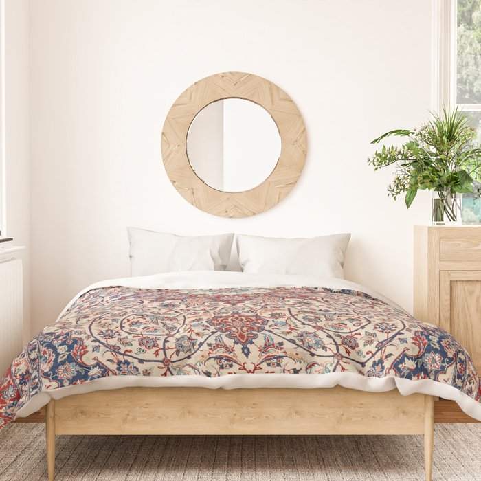 Esfahan Central Persian Antique Rug Print Duvet Cover Gallery Image 3