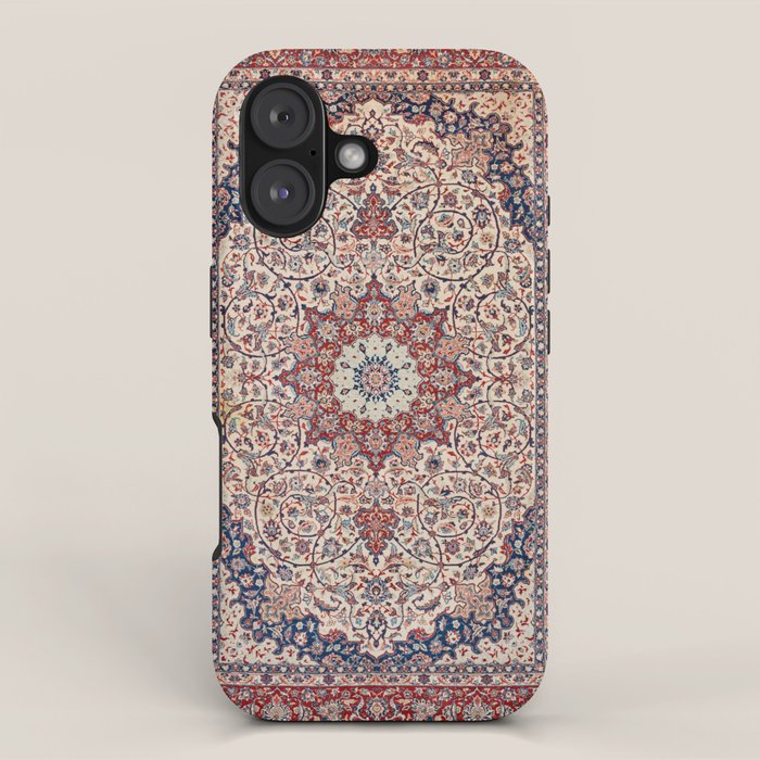Esfahan Central Persian Antique Rug Print iPhone Case Gallery Image 1