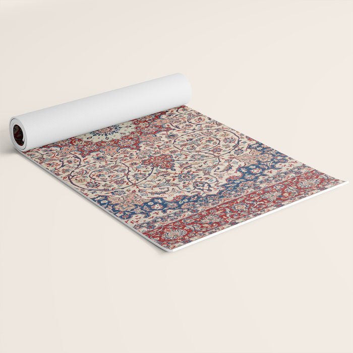 Esfahan Central Persian Antique Rug Print Yoga Mat Gallery Image 2