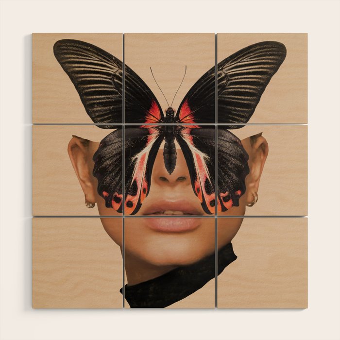 BLACK BUTTERFLY 3 Wood Wall Art Gallery Image 1