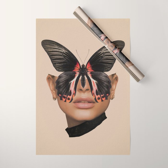 BLACK BUTTERFLY 3 Wrapping Paper Gallery Image 1