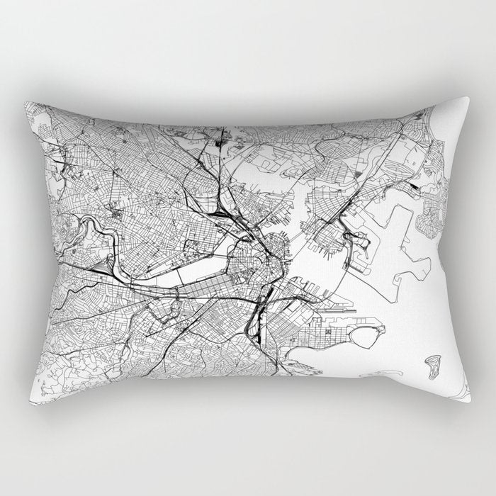 Boston Map Rectangular Pillow Gallery Image 2