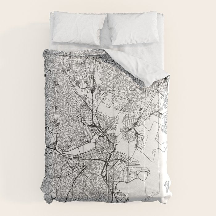 Boston Map Comforter Gallery Image 1