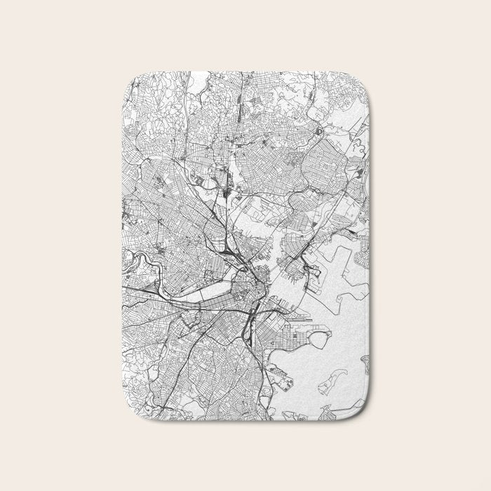 Boston Map Bath Mat Gallery Image 1