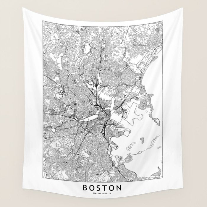 Boston Map Wall Tapestry Gallery Image 4