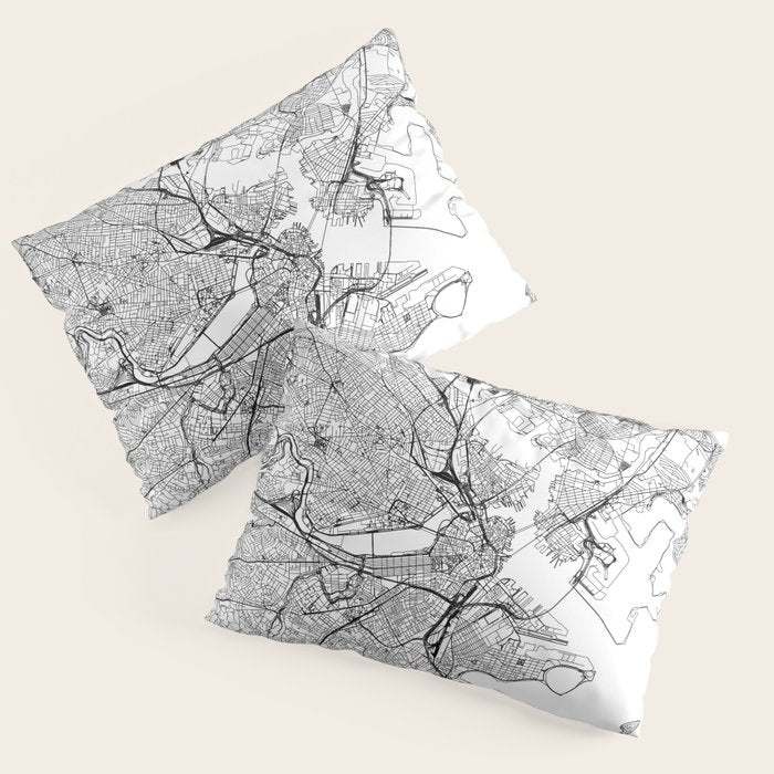 Boston Map Pillow Sham Gallery Image 3