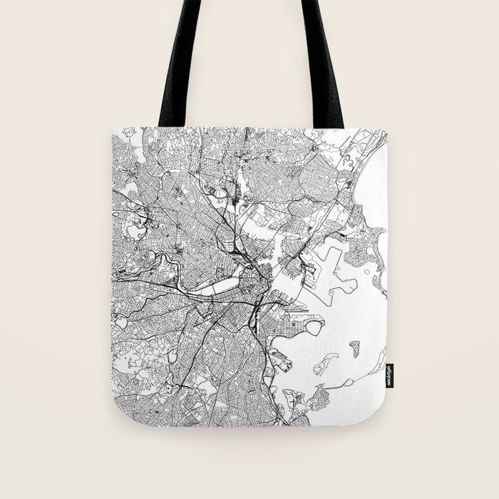 Boston Map Tote Bag Gallery Image 1