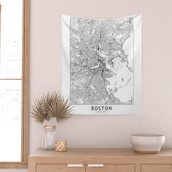 Boston Map Wall Tapestry Gallery Image 2