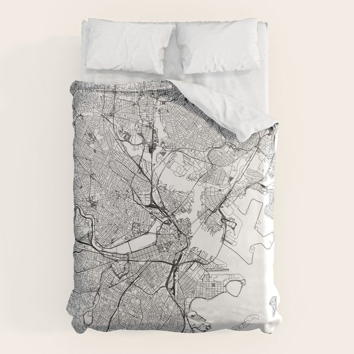 Boston Map Duvet Cover Gallery Image 1