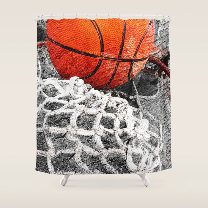 Basketball artwork variant 2 Shower Curtain Gallery Image 1