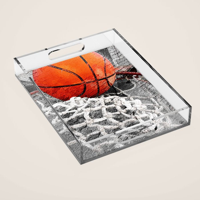 Basketball artwork variant 2 Acrylic Tray Gallery Image 1