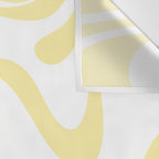 Retro Liquid Swirl Contemporary Abstract Butter Yellow and White Pattern 2 Wall Tapestry Gallery Image 3