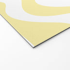 Retro Liquid Swirl Contemporary Abstract Butter Yellow and White Pattern 2 Welcome Mat Gallery Image 2