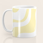 Retro Liquid Swirl Contemporary Abstract Butter Yellow and White Pattern 2 Coffee Mug Gallery Image 3