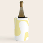 Retro Liquid Swirl Contemporary Abstract Butter Yellow and White Pattern 2 Wine Chiller Gallery Image 1