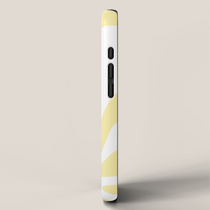 Retro Liquid Swirl Contemporary Abstract Butter Yellow and White Pattern 2 iPhone Case Gallery Image 2